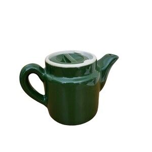 Vintage Chefsware Green Restaurant Ware Individual Sized Personal Teapot-USA